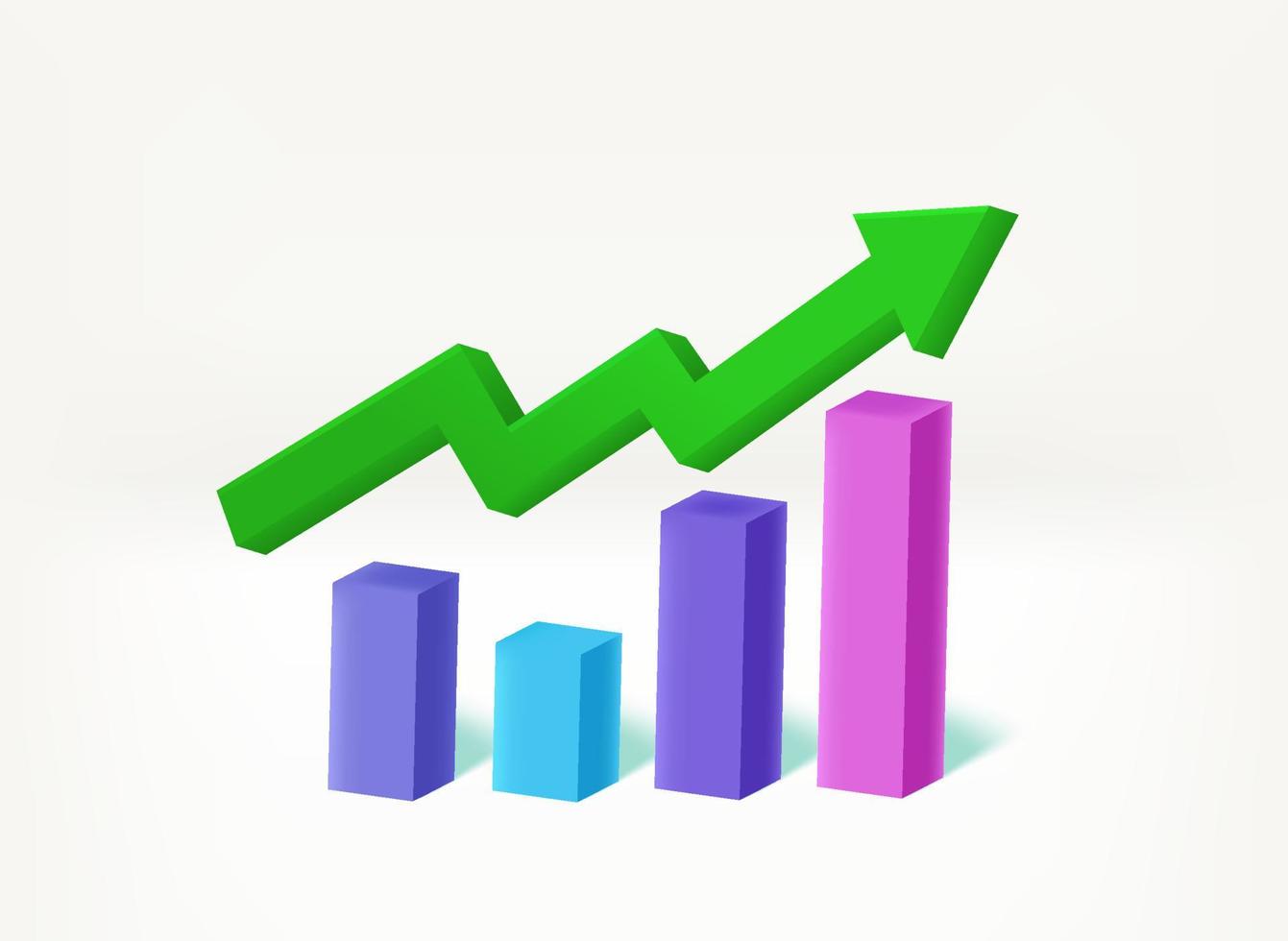 Growing business statistics concept. 3d vector illustration