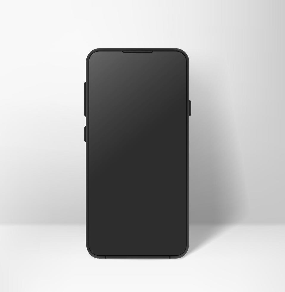teléfono móvil moderno con pantalla negra. maqueta vectorial 3d vector