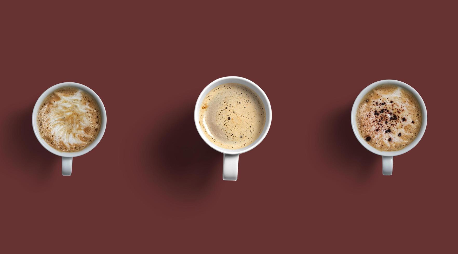 top view coffee dishes on mug photo