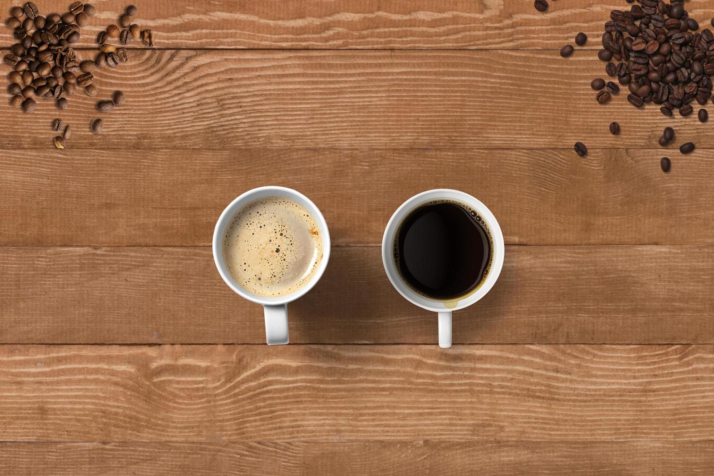 top view coffee dishes on mug photo