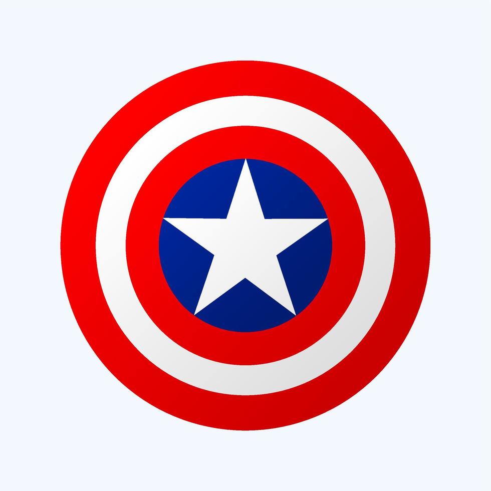 Captain America Cartoon Shield Vector Illustration