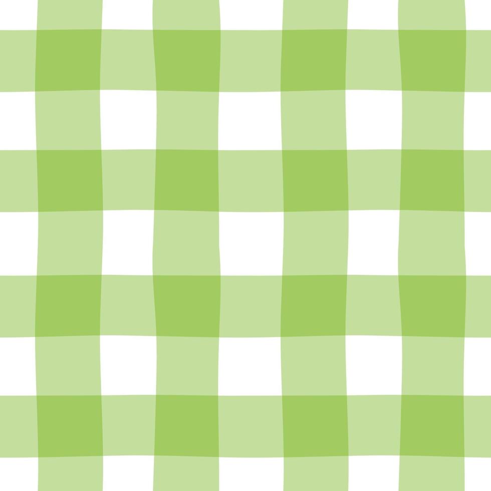 Seamless background with gingham pattern. Patterns for decoration. Green wrapping paper pattern. Hand drawn vector. vector