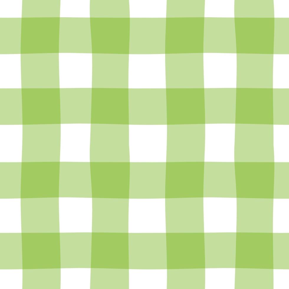 Seamless background with gingham pattern. Patterns for decoration. Green wrapping paper pattern. Hand drawn vector. vector