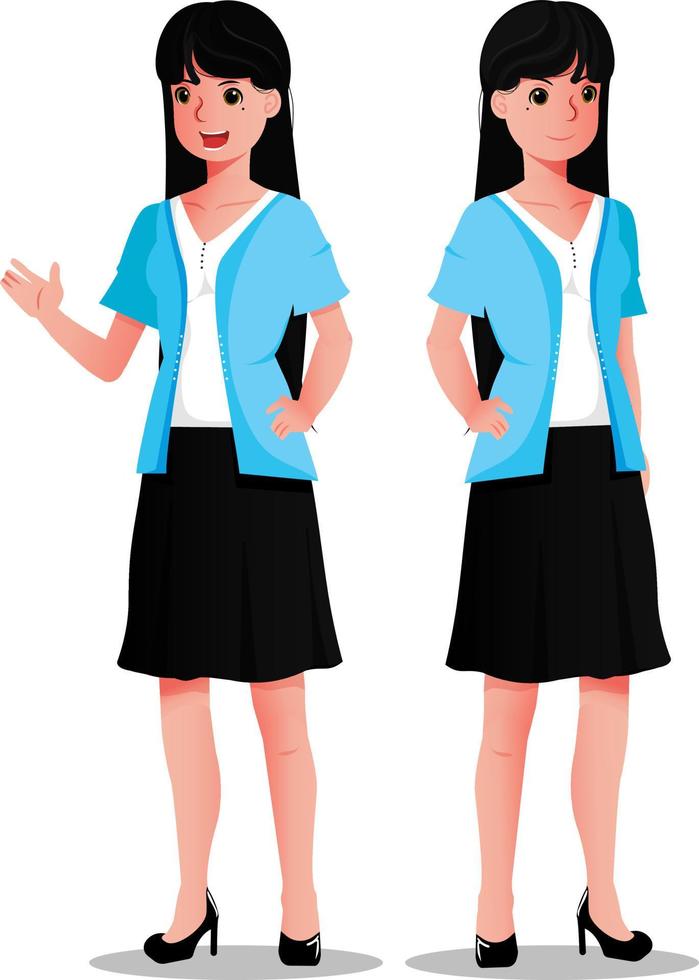 personaje de mujer de negocios en la ilustración de fondo blanco vector