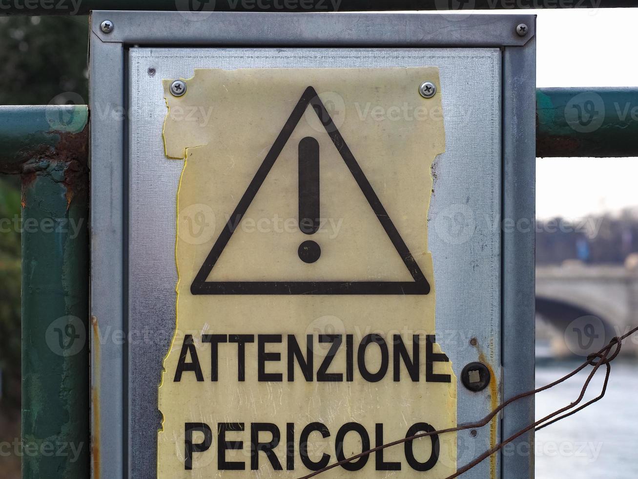 Italian warning danger sign photo