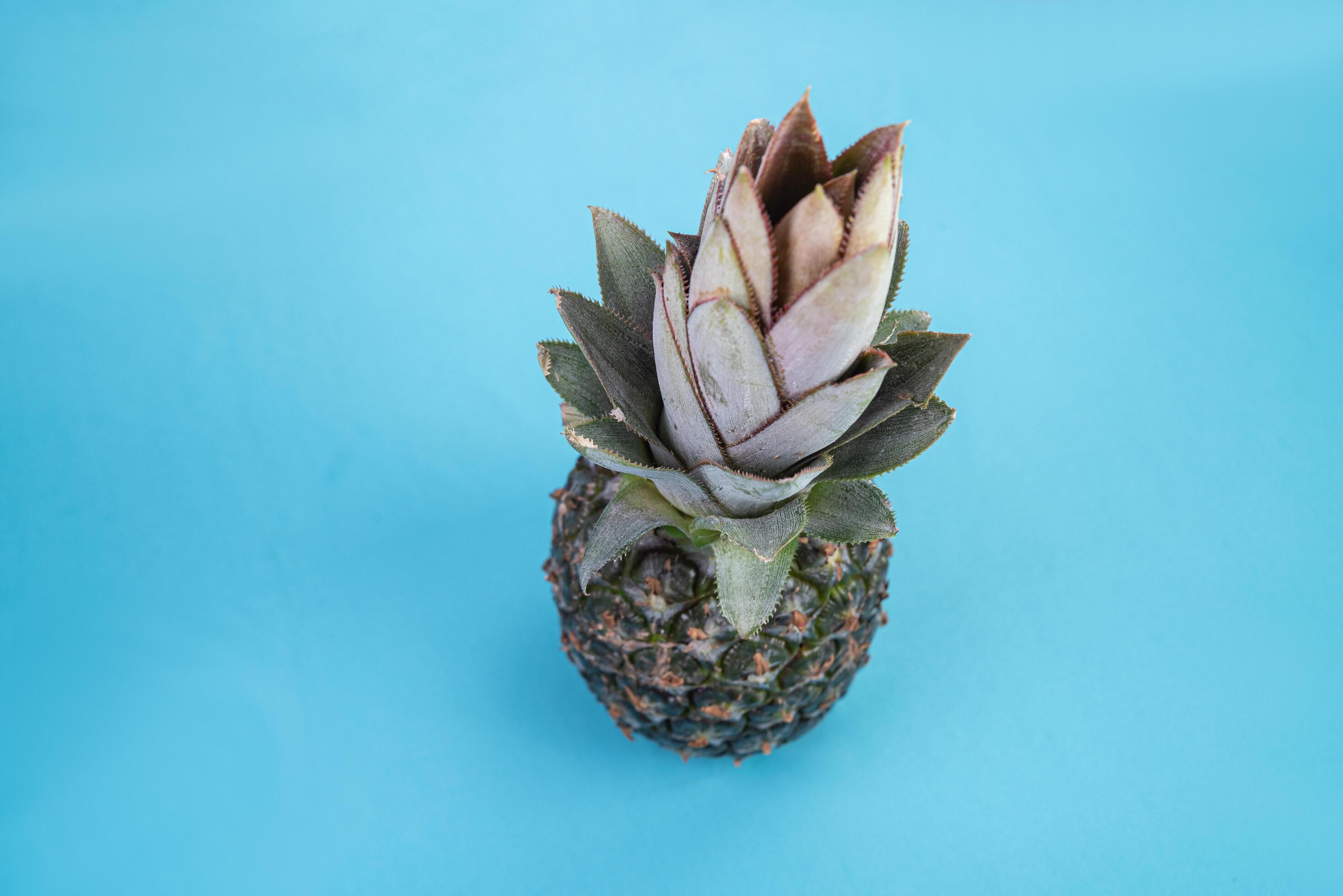 Pineapple on the blue background 6419948 Stock Photo at Vecteezy