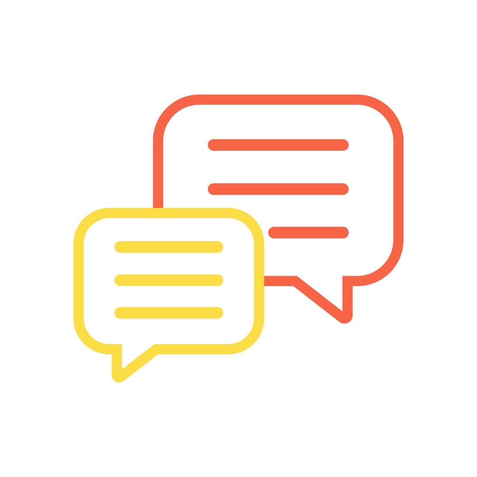 Flat vetor illustration of chat bubble in outlined style. Suitable for design element of social media interaction, group discussion, and public dialogue. vector