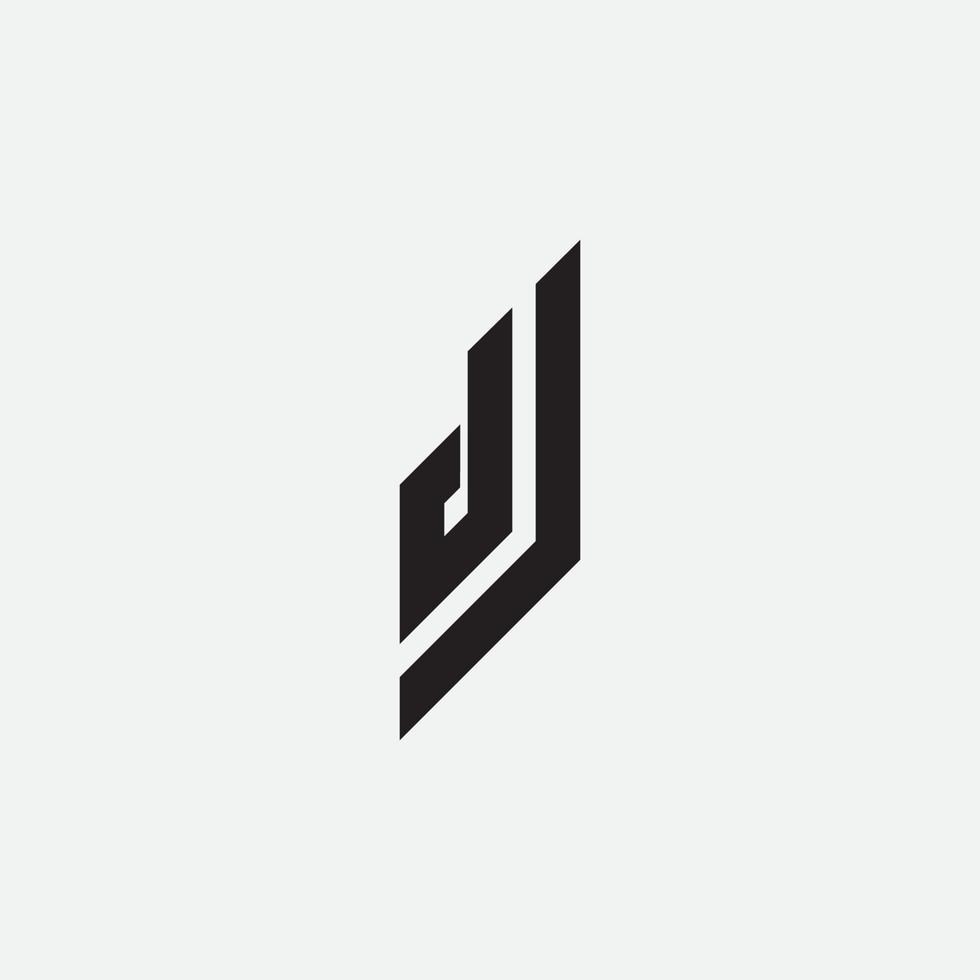 DJ monogram design logo template. vector