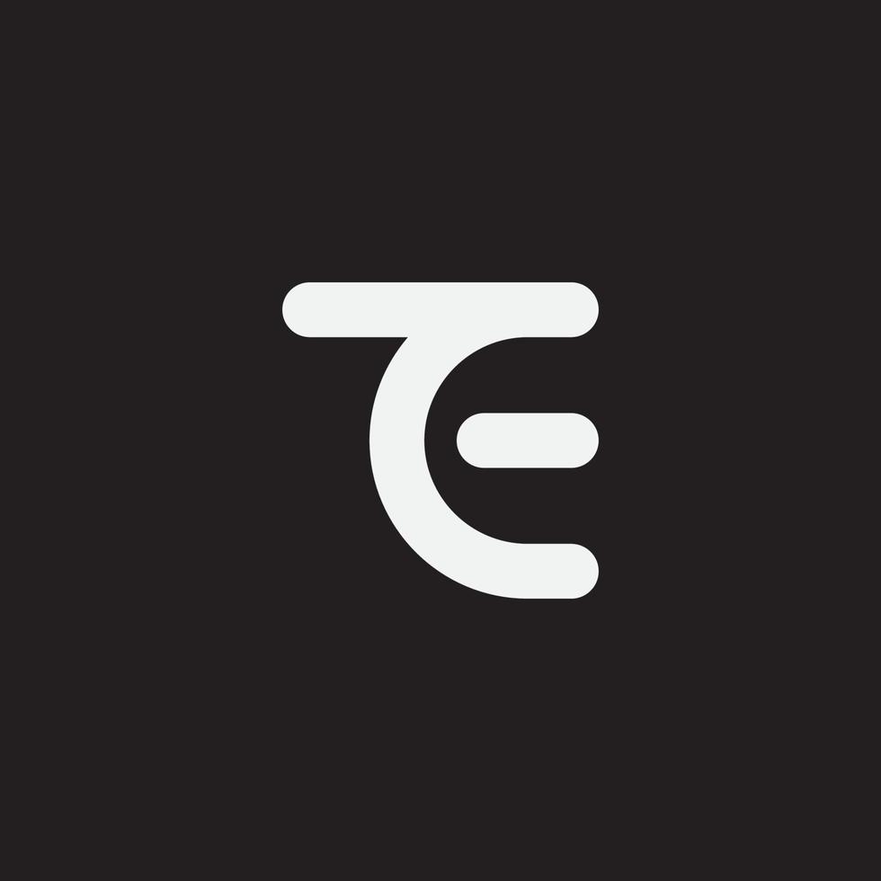 plantilla de logotipo de diseño de monograma tce o te. vector