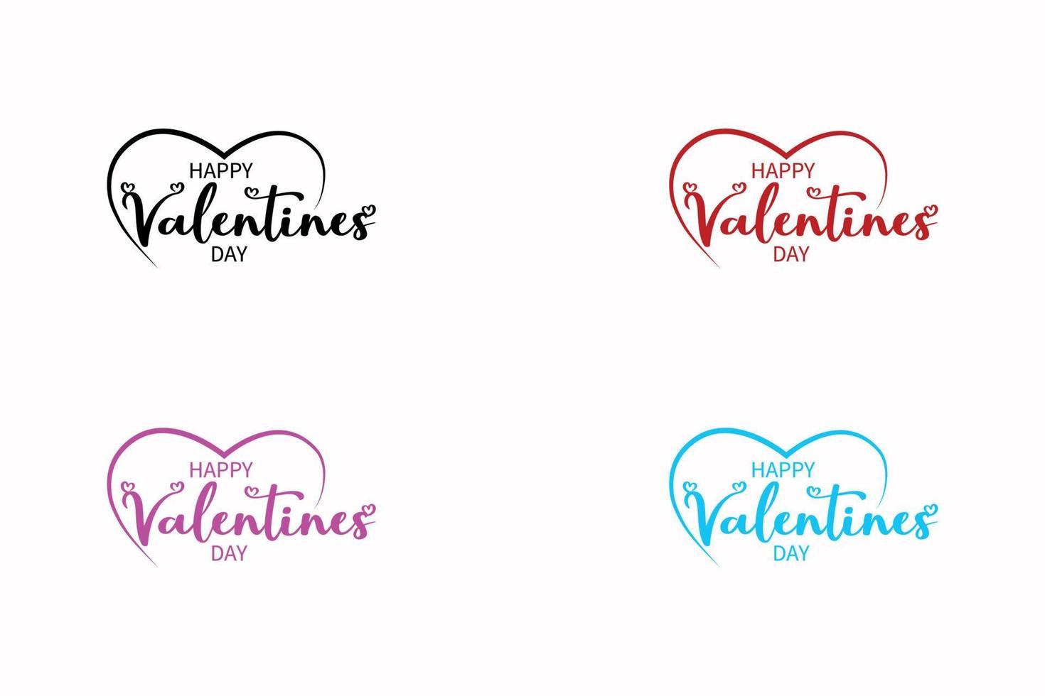 happy valentines day free, simple, red, black, pink, blue color typography. used for logo, print, banner, card wish vector