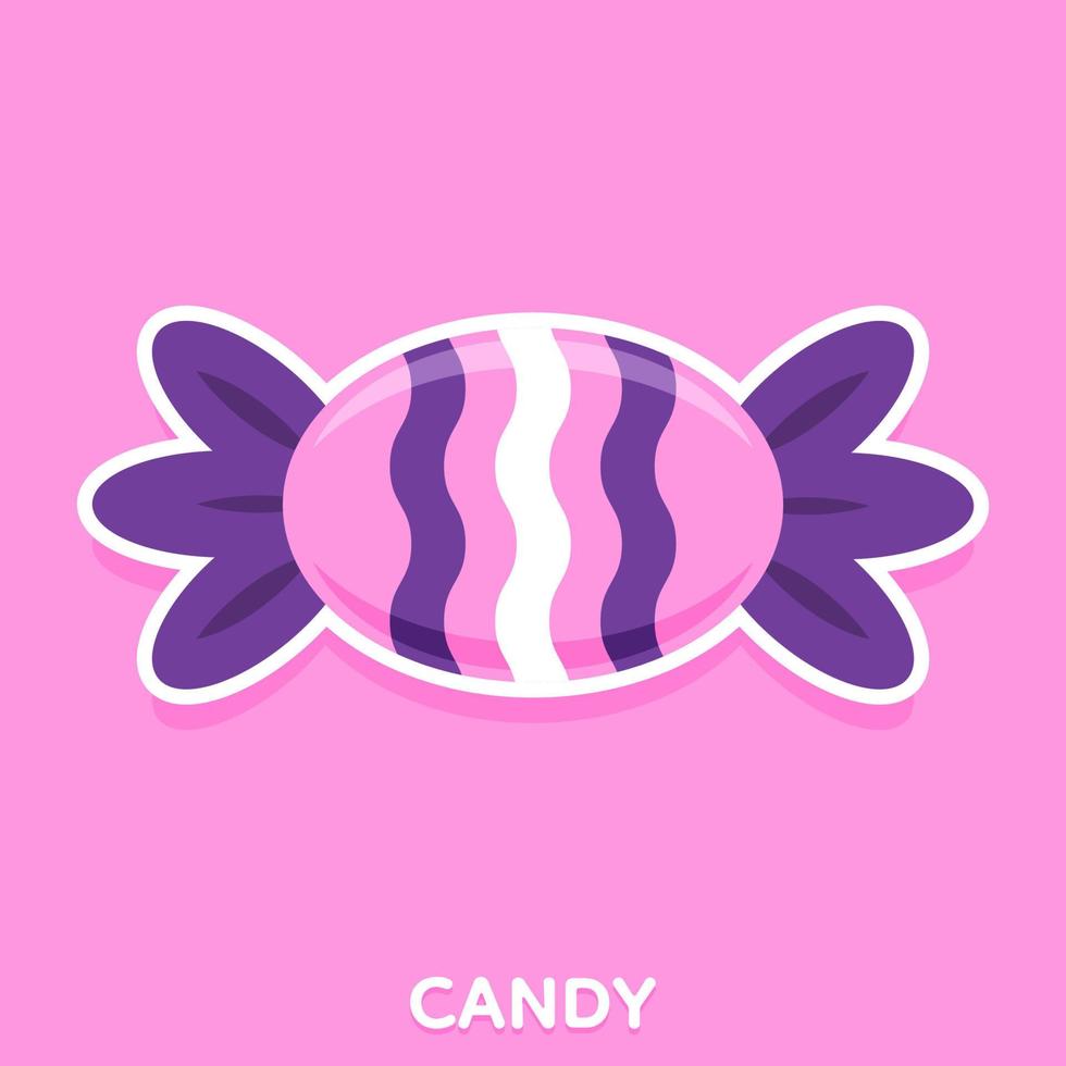 lindo caramelo de color rosa y púrpura, vector, ilustración. vector