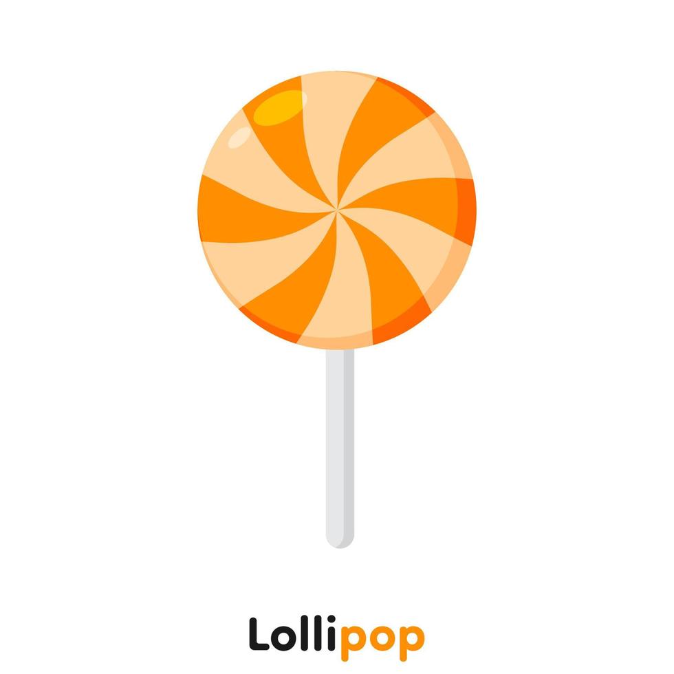 Cute orange colour lollipop, Vector, Illustration. vector