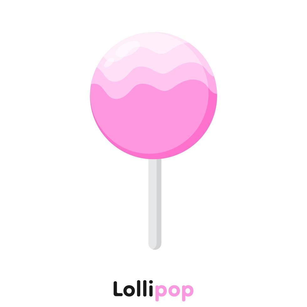 Cute pink lollipop, Vector, Illustration. vector