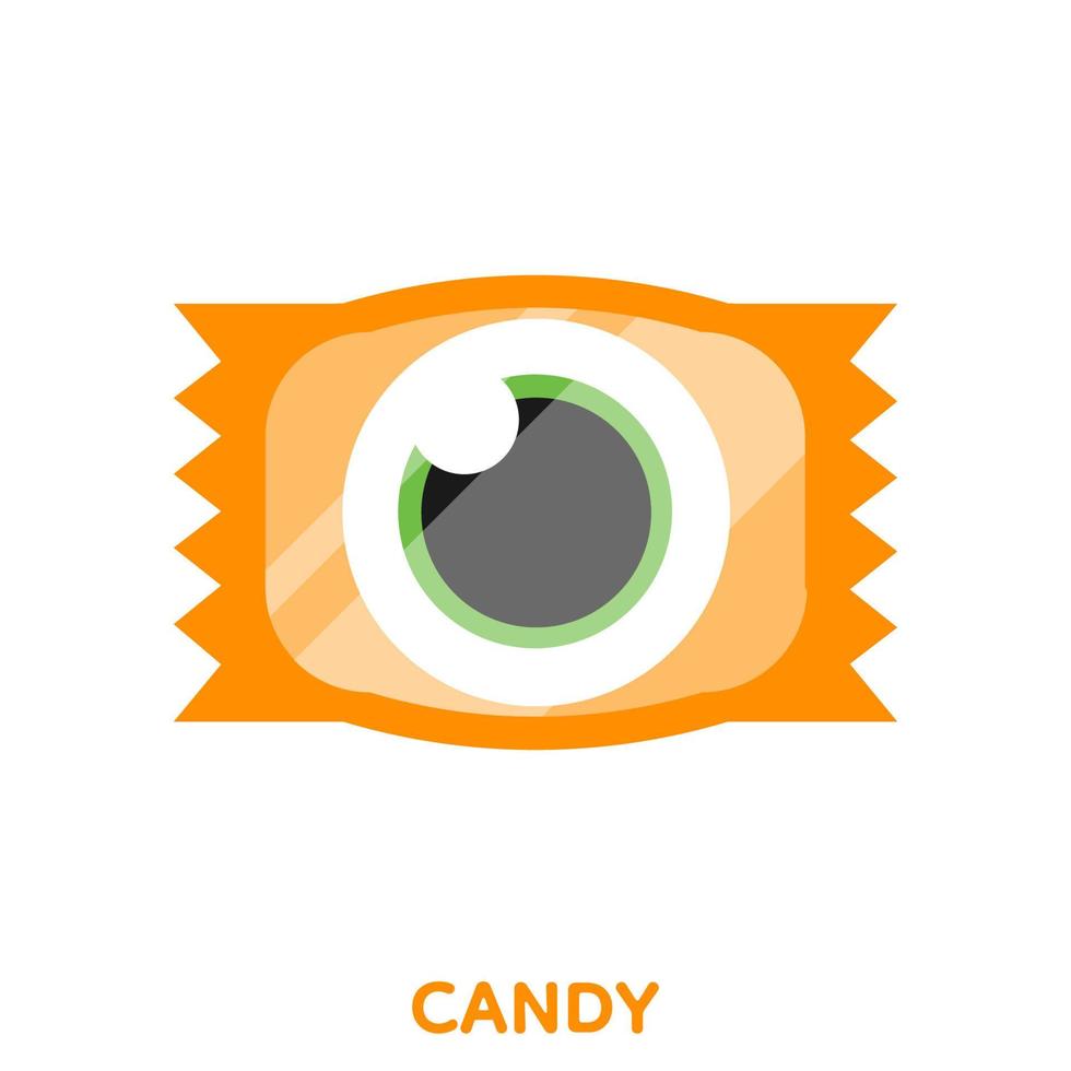 lindos dulces de halloween en forma de globo ocular, vector, ilustración. vector