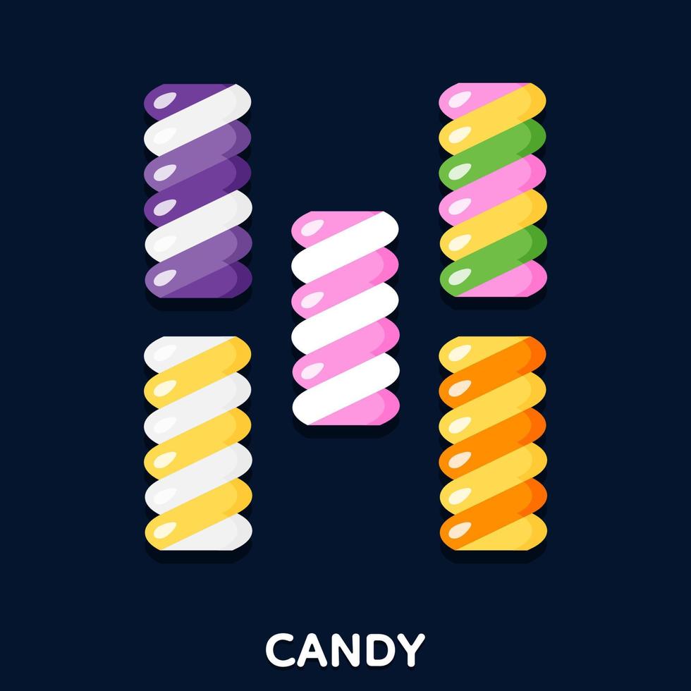 Set of Cute colourful candy, Vector, Illustration. vector