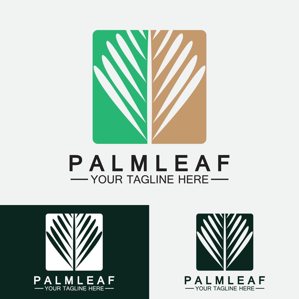 plantilla de diseño de vector de logotipo de hoja de palma tropical