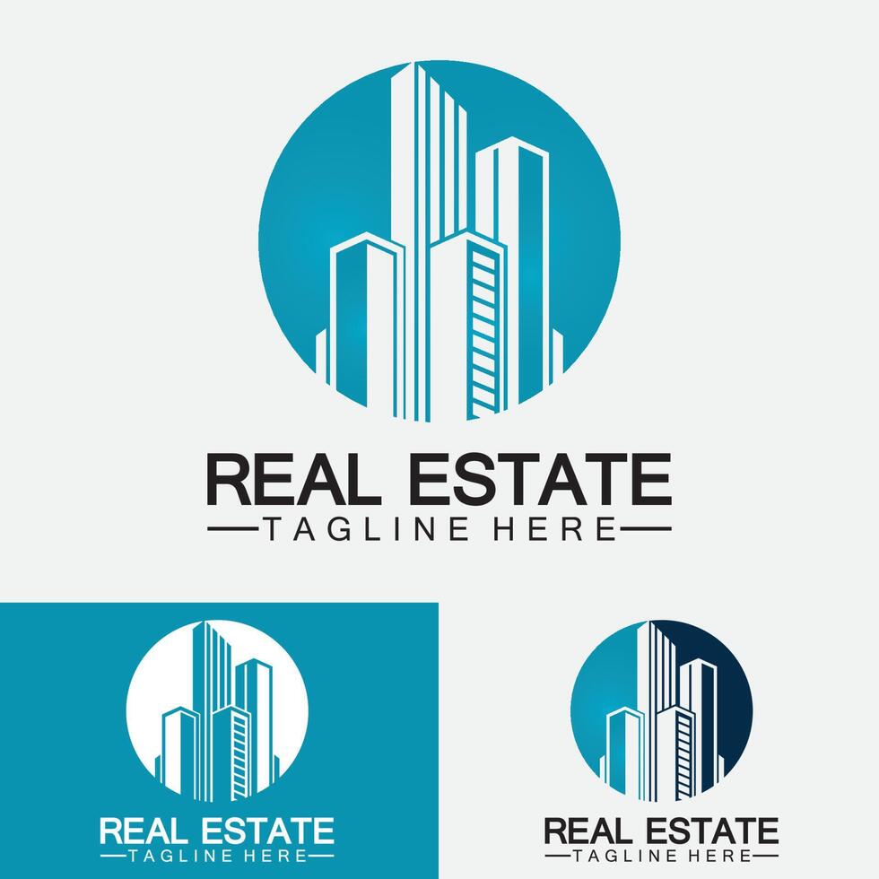 Real Estate Business Logo Template, Building, Property Development, and Construction Logo Vector