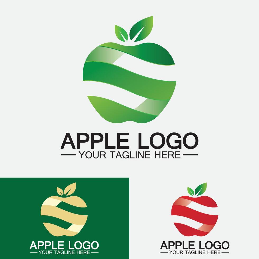 logotipo de manzana diseño de alimentos saludables de frutas plantilla de vector de inspiración de diseño de logotipo de apple