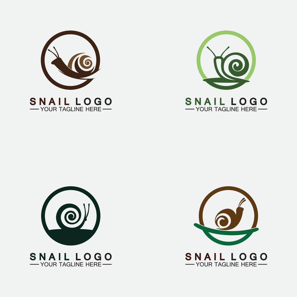 establecer vector de inspiración de diseño moderno creativo de logotipo de caracol