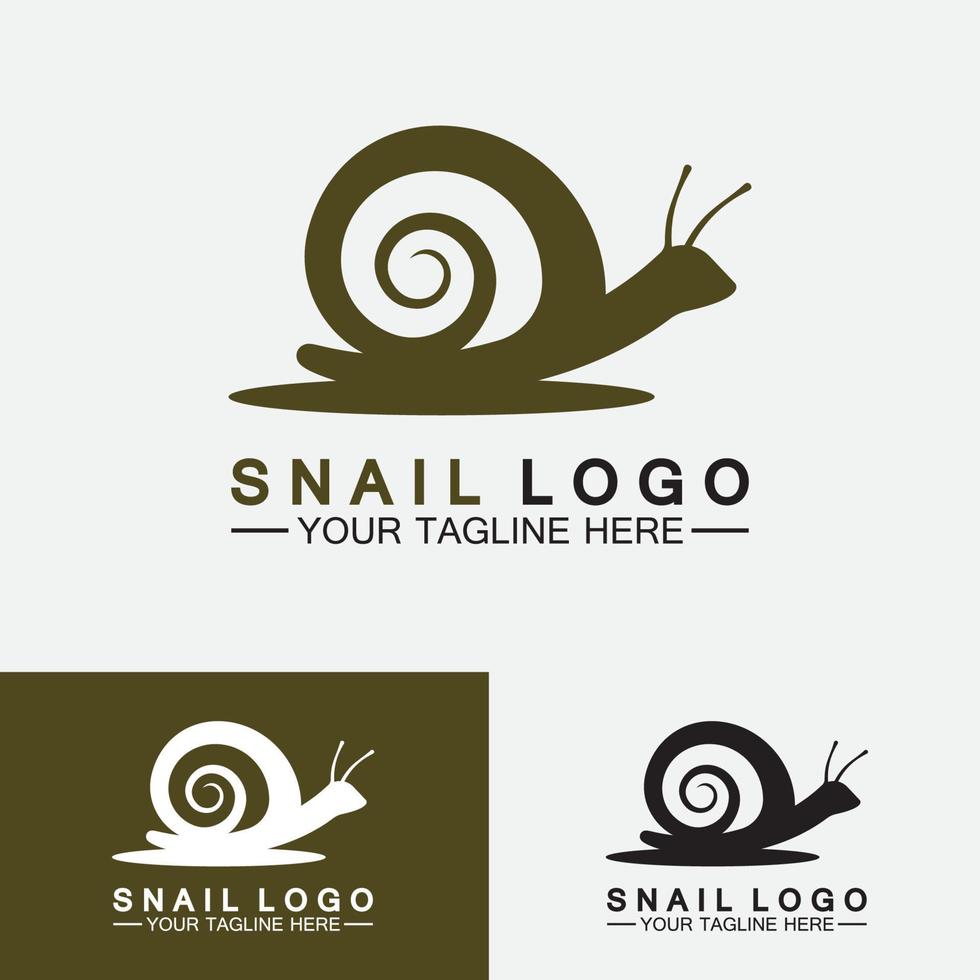 Diseño de ilustración de icono de vector de plantilla de logotipo de caracol