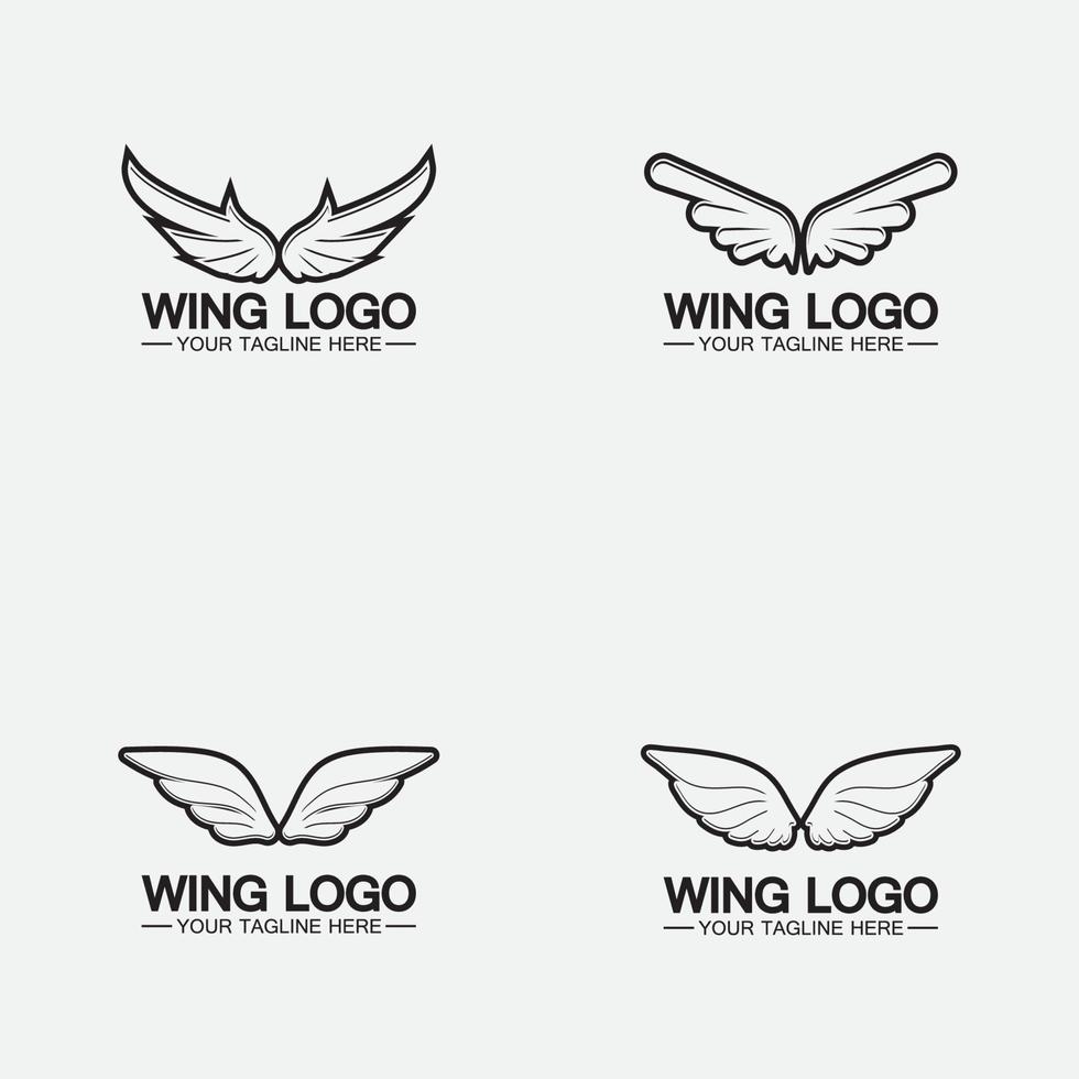 Set Wings logo vector icon symbol illustration design template