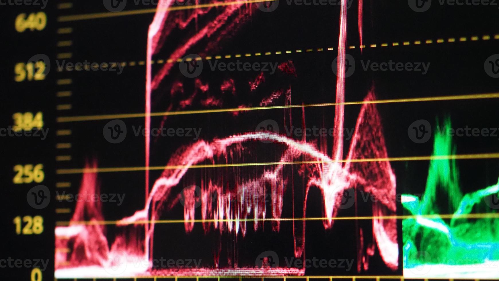 Color grading graph or RGB colour correction indicator on monitor photo