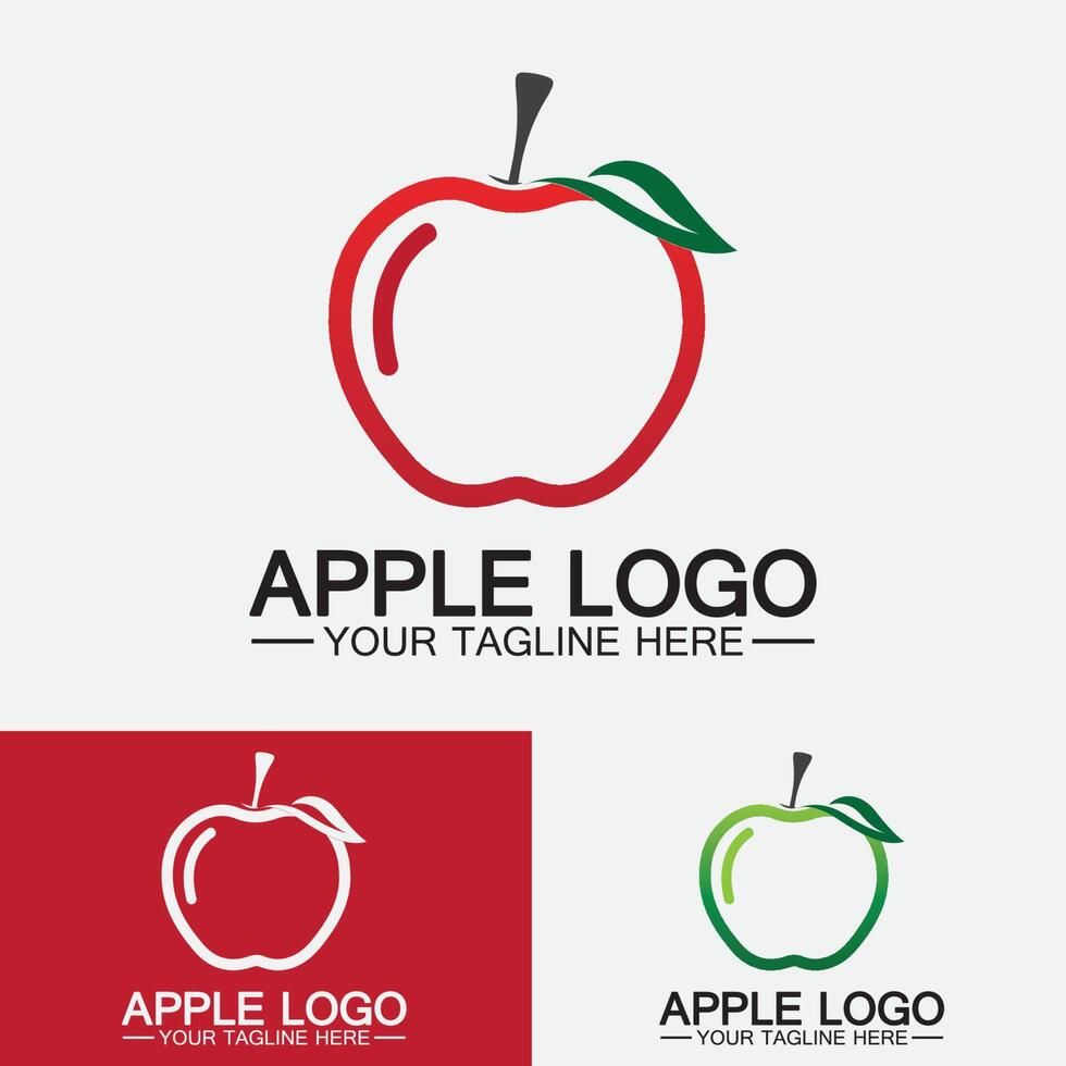 logotipo de manzana diseño de alimentos saludables de frutas plantilla de vector de inspiración de diseño de logotipo de apple