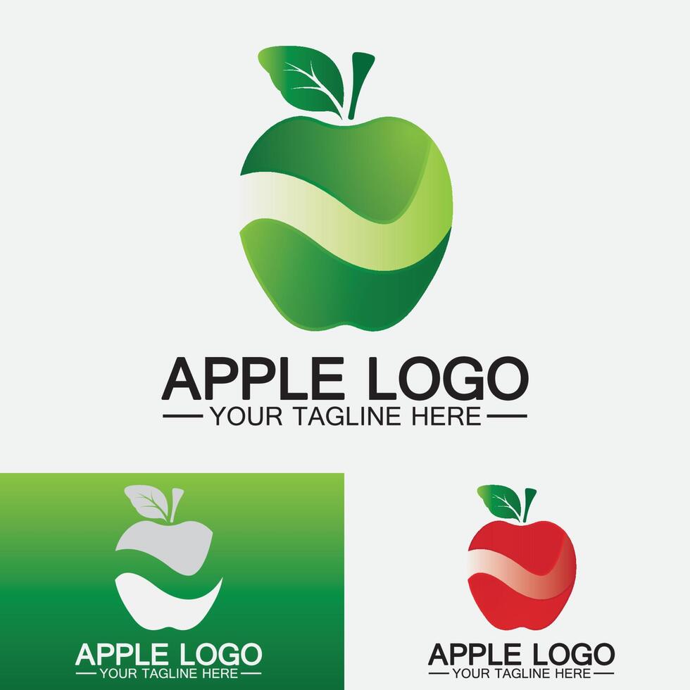 logotipo de manzana diseño de alimentos saludables de frutas plantilla de vector de inspiración de diseño de logotipo de apple