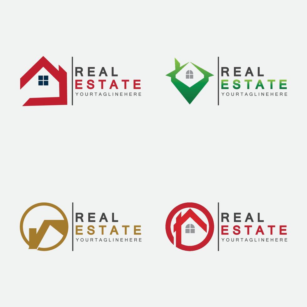 Real Estate Business Logo Template, Building, Property Development, and Construction Logo Vector