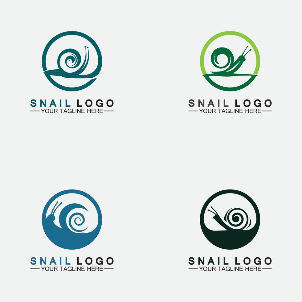 establecer vector de inspiración de diseño moderno creativo de logotipo de caracol