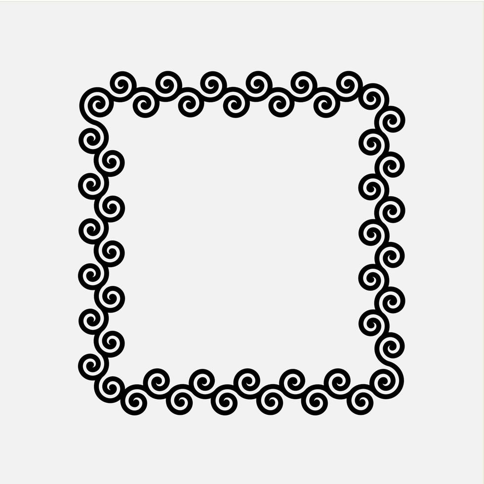 plantilla de diseño de vector de marco de rectángulo espiral