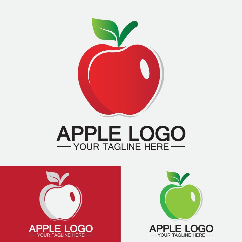 logotipo de manzana diseño de alimentos saludables de frutas plantilla de vector de inspiración de diseño de logotipo de apple