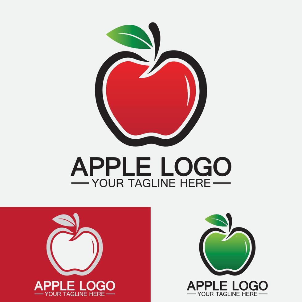 logotipo de manzana diseño de alimentos saludables de frutas plantilla de vector de inspiración de diseño de logotipo de apple