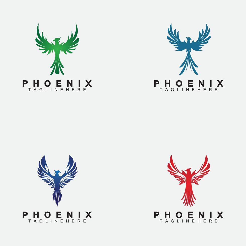 establecer plantilla de diseño de ilustración de vector de logotipo de phoenix