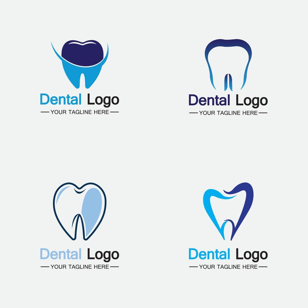 Set Dental Logo Design vector template.Creative Dentist Logo. Dental Clinic Vector Logo.