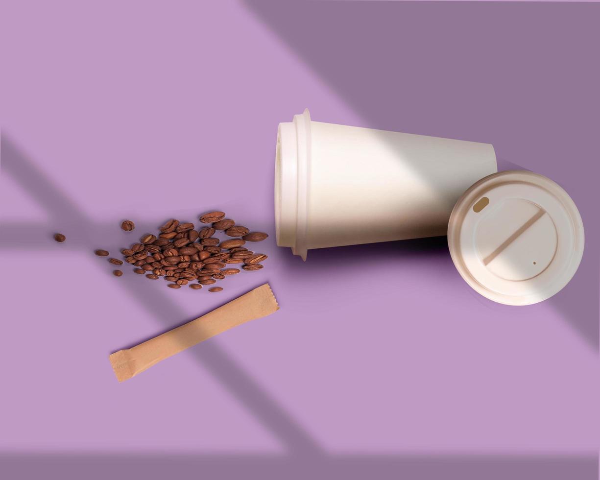 coffee for breakfast and bean photo