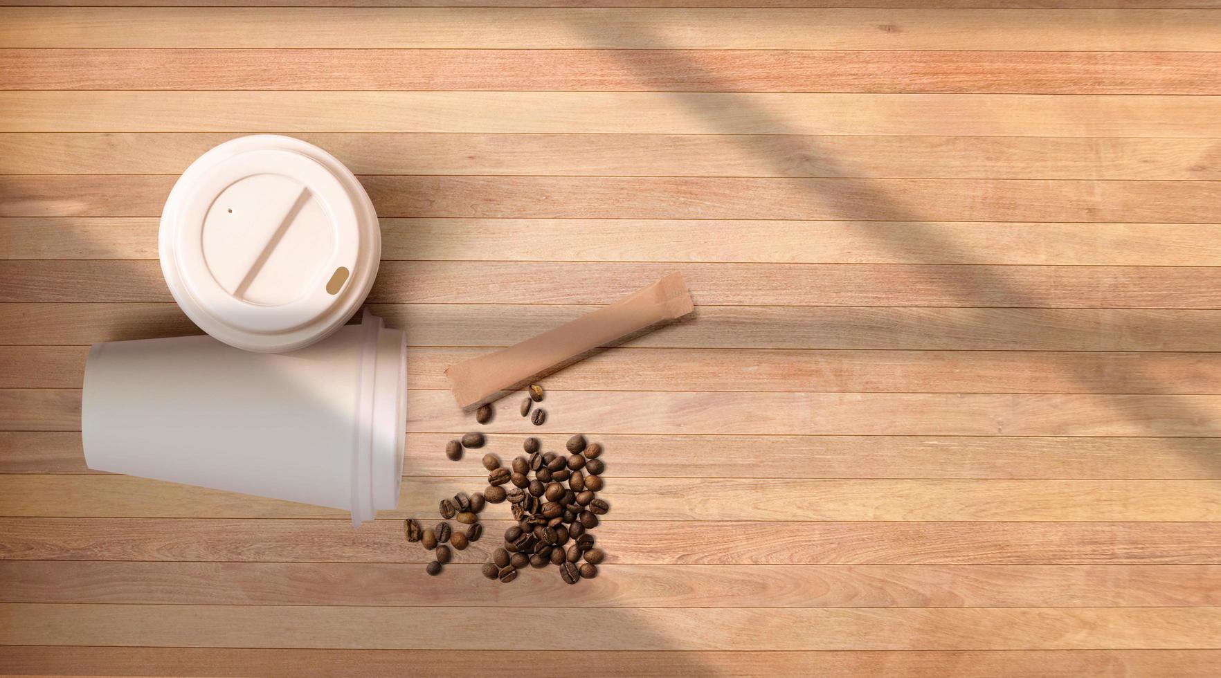 coffee for breakfast and bean photo