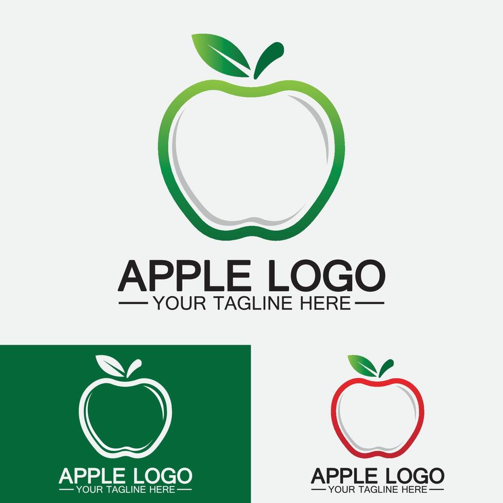 logotipo de manzana diseño de alimentos saludables de frutas plantilla de vector de inspiración de diseño de logotipo de apple