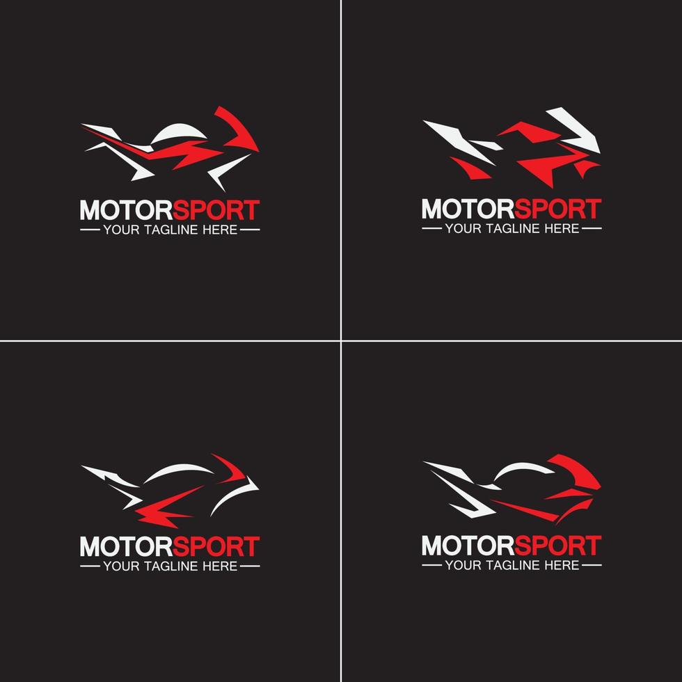 establecer motocicleta deporte logotipo símbolo vector ilustración diseño plantilla