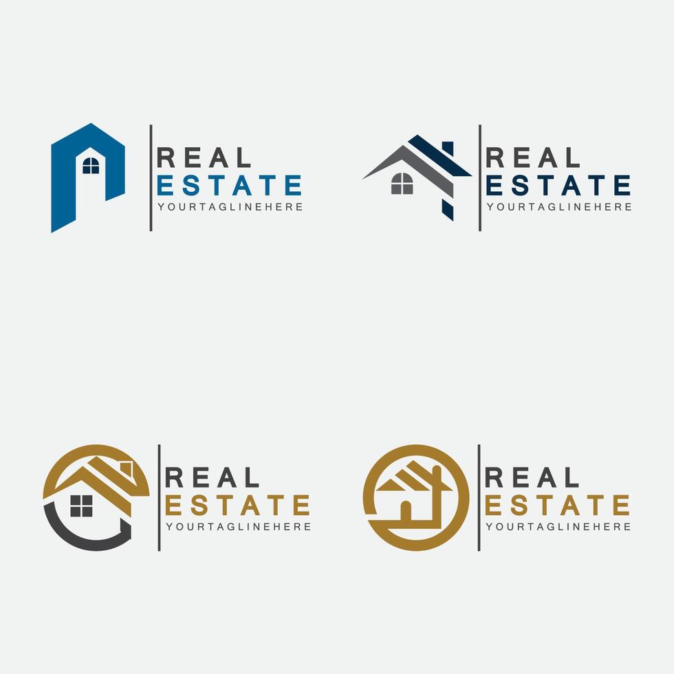 Real Estate Business Logo Template, Building, Property Development, and Construction Logo Vector