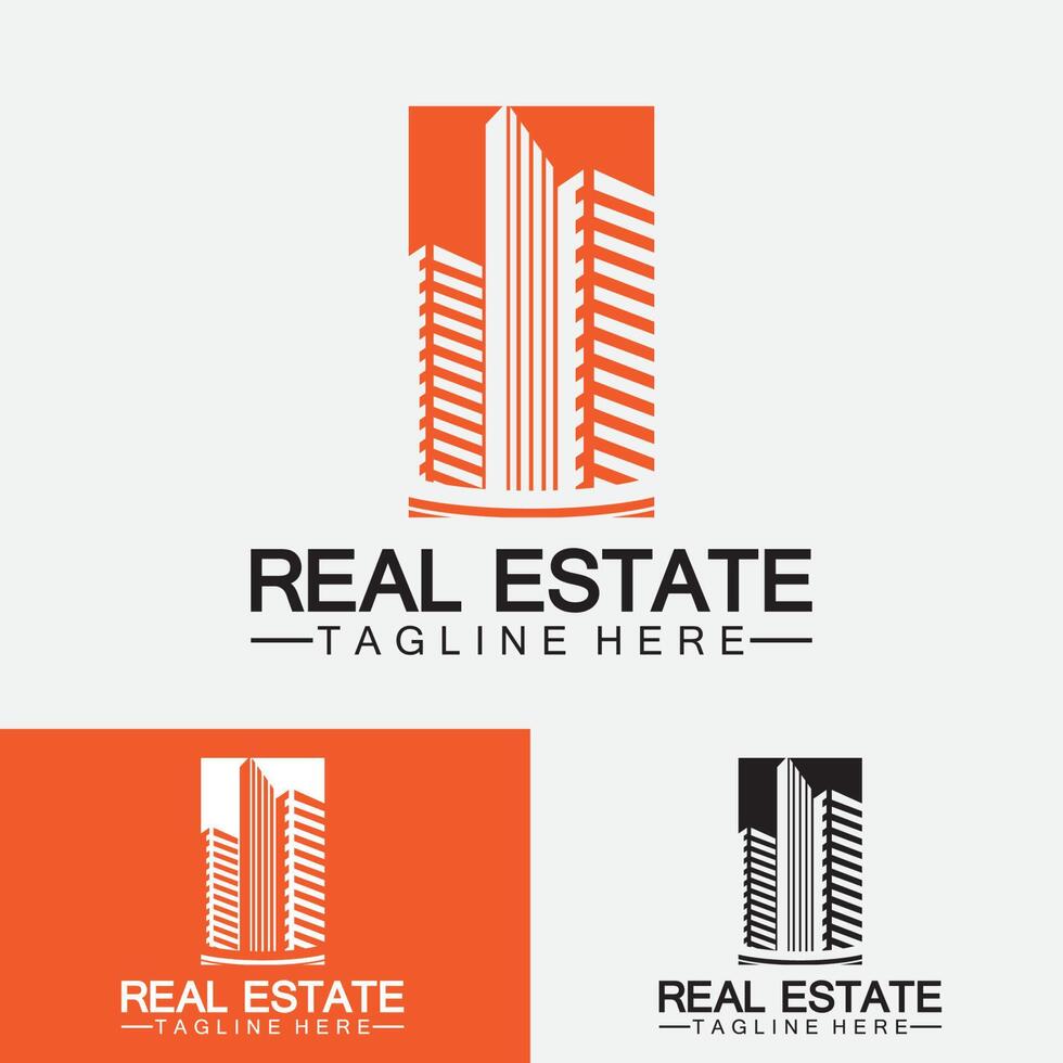 Real Estate Business Logo Template, Building, Property Development, and Construction Logo Vector