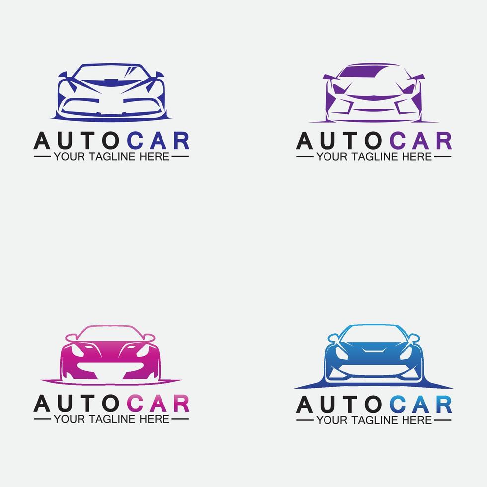 establezca el diseño del logotipo del automóvil con la silueta del icono del vehículo del automóvil deportivo conceptual.plantilla de diseño de ilustración vectorial. vector