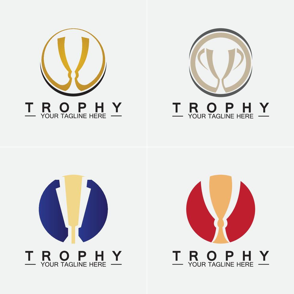 trofeo, vector, logotipo, icono., campeones, trofeo, logotipo, icono, para, ganador, premio, logotipo, plantilla vector