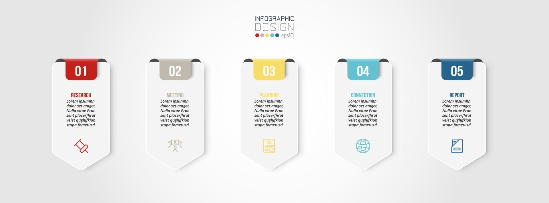Infographic template business concept with step. vector
