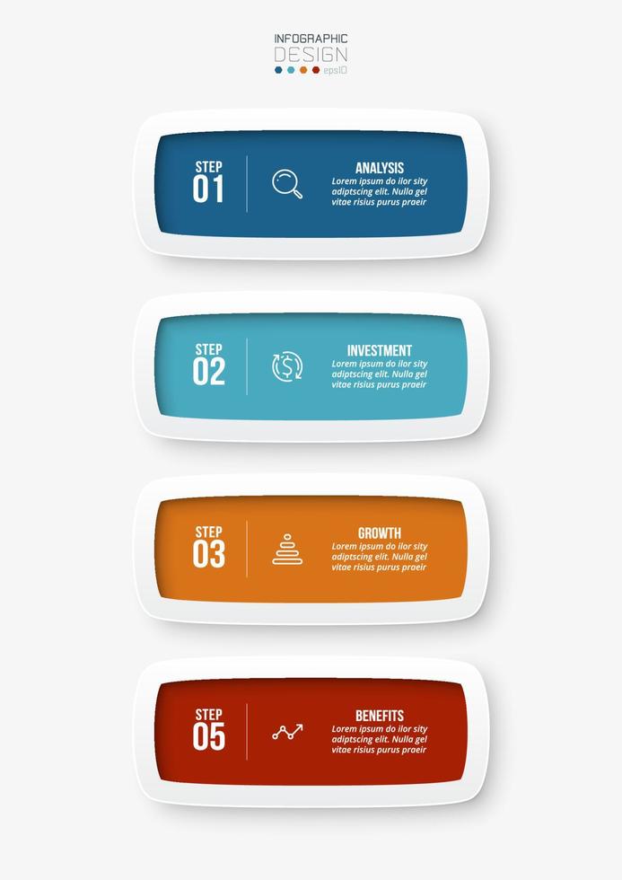 Infographic template business concept with diagram. vector