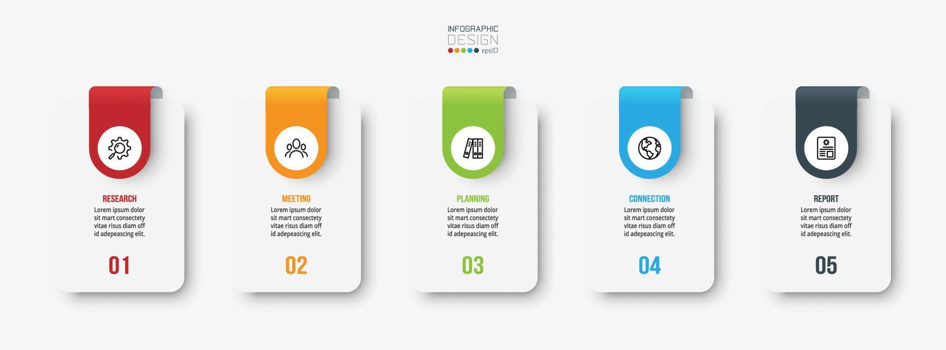 Infographic template business concept with step. vector