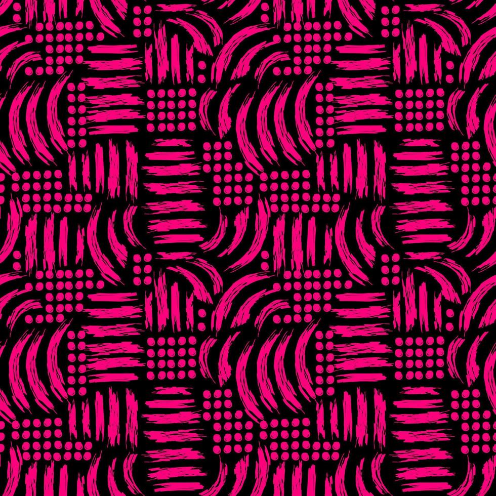 abstract seamless vector pattern chaotic curved lines of different colors on contrasting background