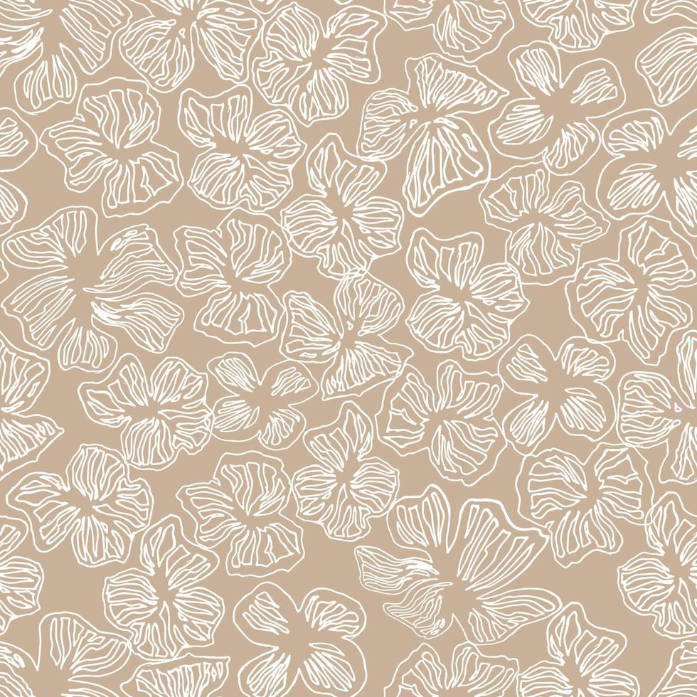 patrón transparente de vector flores ilustración botánica para papel tapiz, textil, tela, ropa, papel, postales