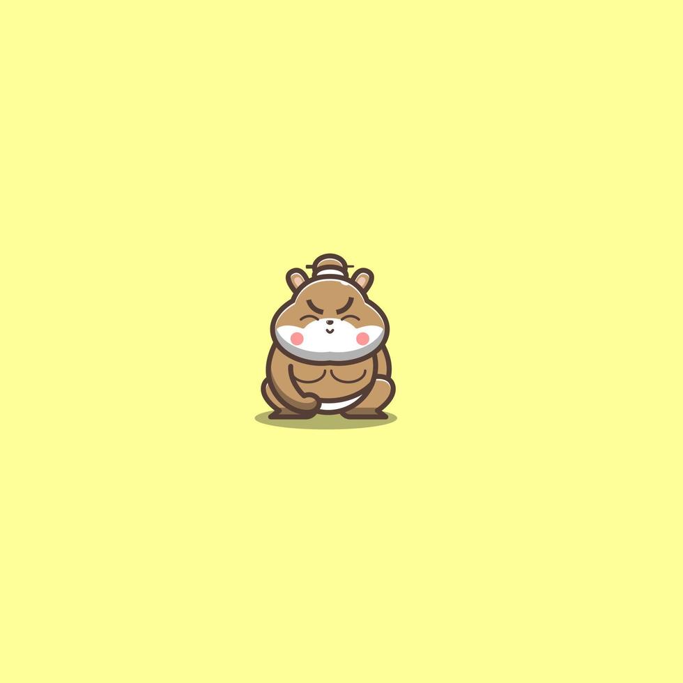 japanese sumo hamster vector illustration