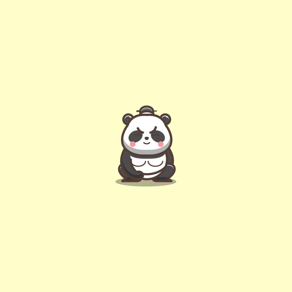 ilustración de vector de panda de sumo japonés